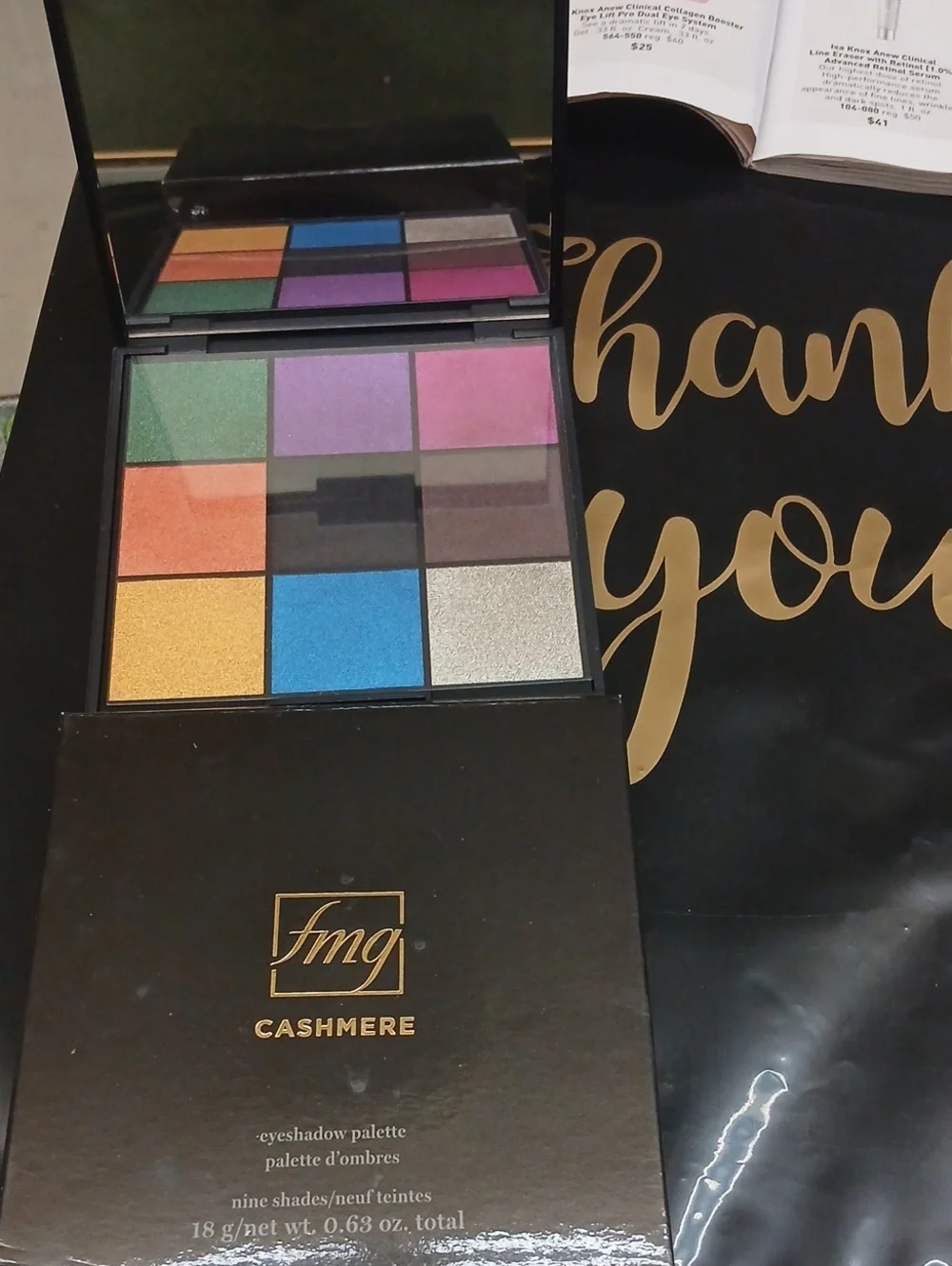 Cashmere Multicolor Eyeshadow Palette - Vibrant Pink, Blue, Green & Gold